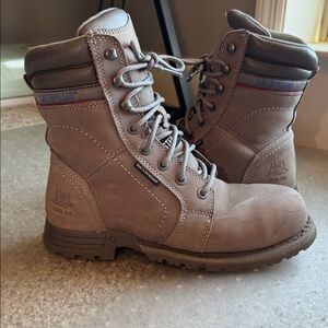 Caterpillar Women’s Echo Waterproof Steel Toe Work Boot Leather FrostGrey Size 8